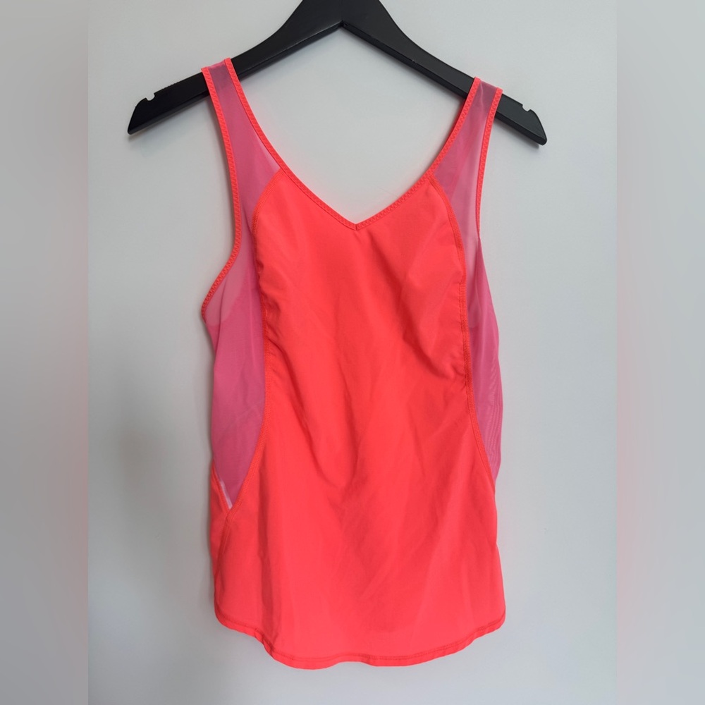 lululemon athletica Coral Tank with Pink Side Panels